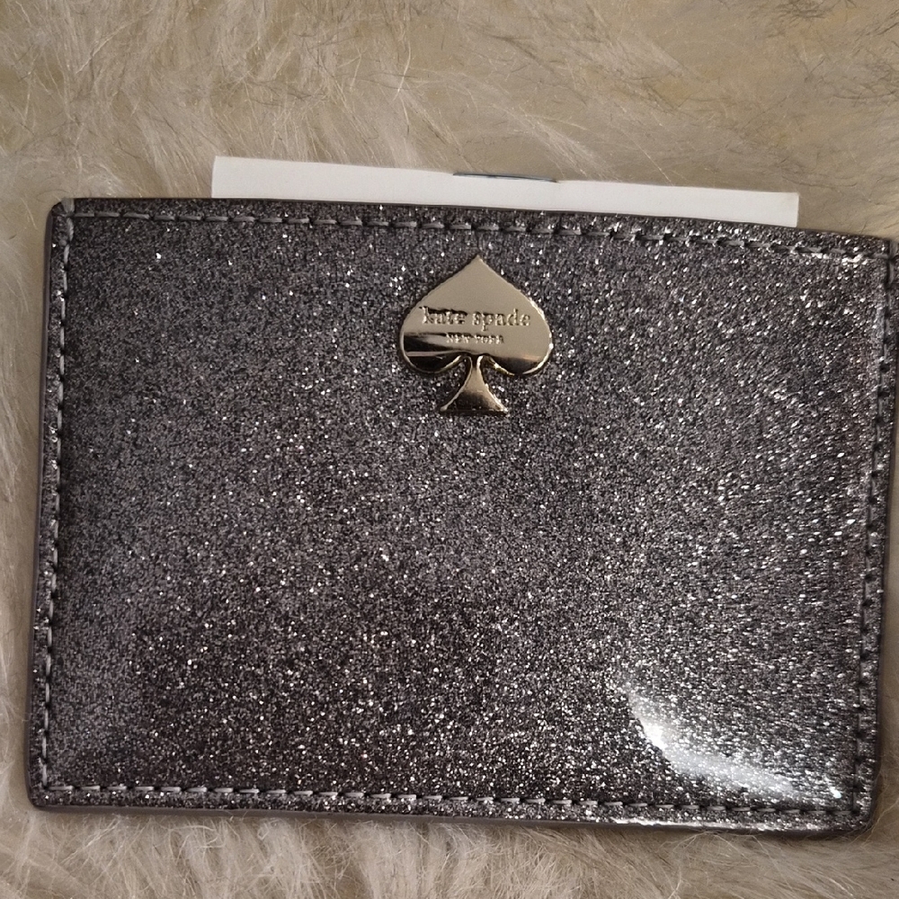 Kate Spade Glitter Card Holder - Silver